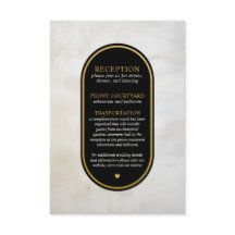 Schwarz-weiße Gold Hochzeitskarte