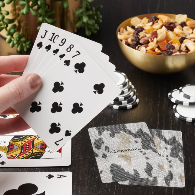 Schwarz-weiße Goldkühe Spielkarten (In Situ)