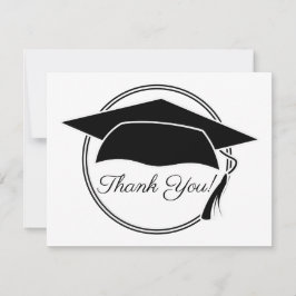 Schwarz-weiße Graduiertenobergrenze Vielen Dank Dankeskarte