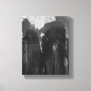 Schwarz-weiße graue Abstrakte Kunstmalerei Leinwanddruck