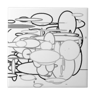 Schwarz-weiße graue Kreise, Digitale Kunst von Kin Fliese