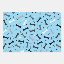 Schwarz-weiße Grauknochen Geschenkpapier Set