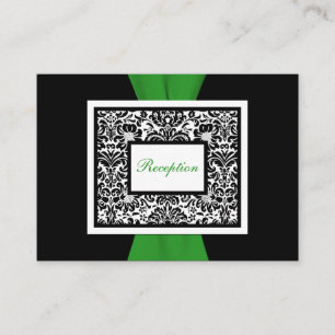 Schwarz-weiße Green Damask-Einschließungskarte Begleitkarte