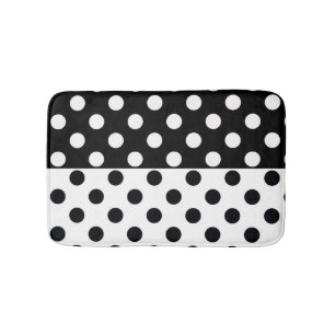 Schwarz-weiße halbe Farbtrennung inverse Polka-Pun Badematte