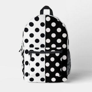 Schwarz-weiße halbe Farbtrennung inverse Polka-Pun Bedruckter Rucksack