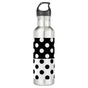 Schwarz-weiße halbe Farbtrennung inverse Polka-Pun Edelstahlflasche