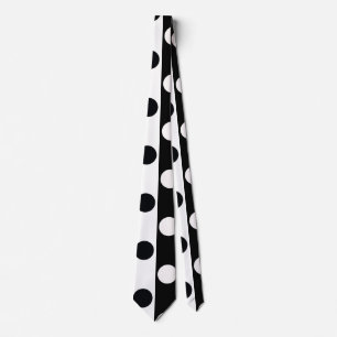 Schwarz-weiße halbe Farbtrennung inverse Polka-Pun Krawatte