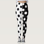 Schwarz-weiße halbe Farbtrennung inverse Polka-Pun Leggings<br><div class="desc">Schwarz und Weiß zwei Farben in der Mitte Inverse Stil Polka-Punkte Muster Design. #Punkte</div>