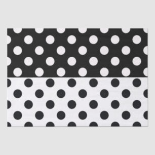 Schwarz-weiße halbe Farbtrennung inverse Polka-Pun Seidenpapier