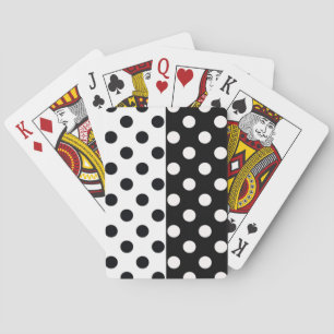 Schwarz-weiße halbe Farbtrennung inverse Polka-Pun Spielkarten