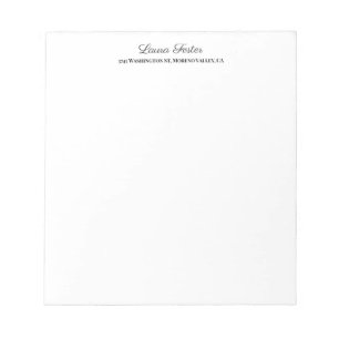 Schwarz Weiße Handschrift Elegant Minimalistisch S Notizblock