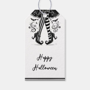 Schwarz & Weiße Hexenbeine Whimsical Halloween-Par Geschenkanhänger