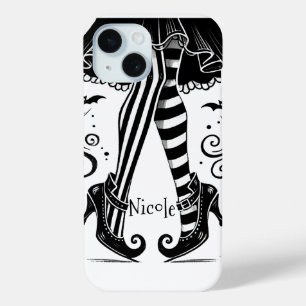 Schwarz-weiße Hexenbeine Whimsical Halloween-Party Case-Mate iPhone Hülle