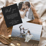 Schwarz-weiße Hochzeit Danke, Cards Flyer<br><div class="desc">Budget Hochzeit Dankeschön Karten,  die ein Foto auf der Vorder- und Rückseite haben. Die Dankeschön-Karten enthalten eine moderne,  handgeschriebene,  kursive Schriftzeichen-Typografie,  die elegant,  einfach und modern nach Ihrer Hochzeitsfeier zu benutzen sind.</div>