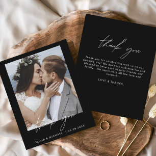 Schwarz-weiße Hochzeit Danke Foto
