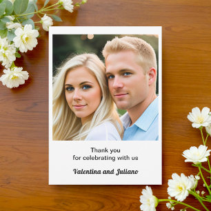 Schwarz-Weiße Hochzeit-Dankeskarten mit Foto Dankeskarte