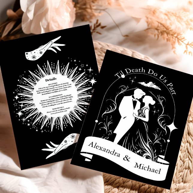 Schwarz-weiße Hochzeit der Tarot-Karte Liebhaber Begleitkarte (Von Creator hochgeladen)