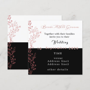 Schwarz-weiße Hochzeit Einladung