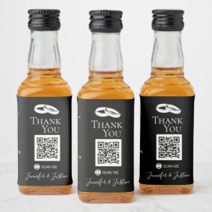 Schwarz-weiße Hochzeit Mini-Alkohol-Gastgeschenke Alkoholflaschenetikett