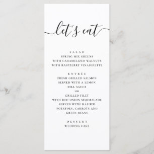 Schwarz-Weiße Hochzeit   Minimalistisch Sauber Mod Menükarte