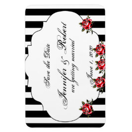 Schwarz-weiße Hochzeit und Rote Rose speichern das Magnet