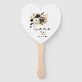 Schwarz-weiße Hochzeit von Gold-Blume Fächer