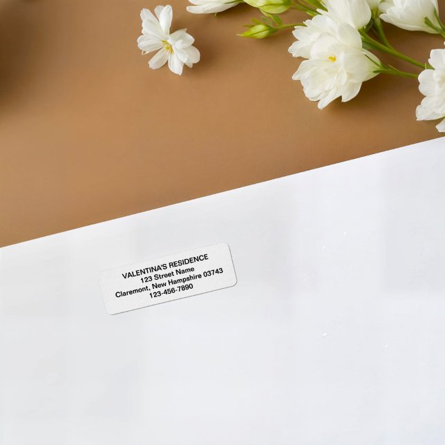 Schwarz-weiße Hochzeits-Rücksende-Adressetiketten (Black and white wedding return address label)