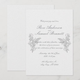 Schwarz-weiße Hochzeitseinladung Barockrahmen Einladung