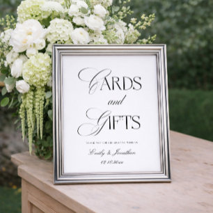 Schwarz-Weiße Hochzeitskarten und Geschenke Poster