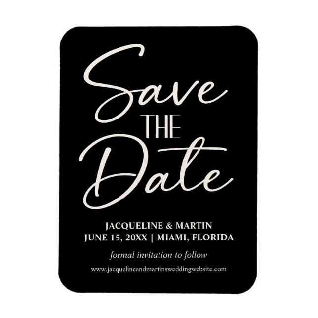 Schwarz-weiße Hochzeitsseite Magnet (Vertikal)