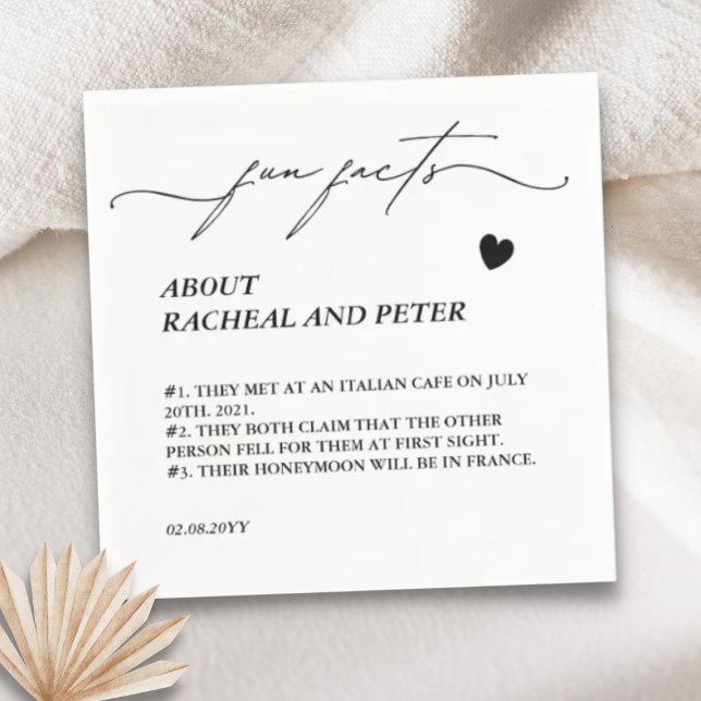 Schwarz-weiße Hochzeitsstimmung im modernen Spaß Serviette (Von Creator hochgeladen)