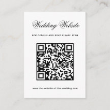 Schwarz-weiße Hochzeitswebsite-QR-Code Minimalisti