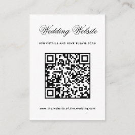 Schwarz-weiße Hochzeitswebsite-QR-Code Minimalisti Begleitkarte