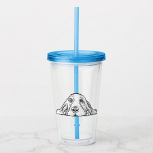 Schwarz-weiße Hundeaugen Acryltrinkbecher