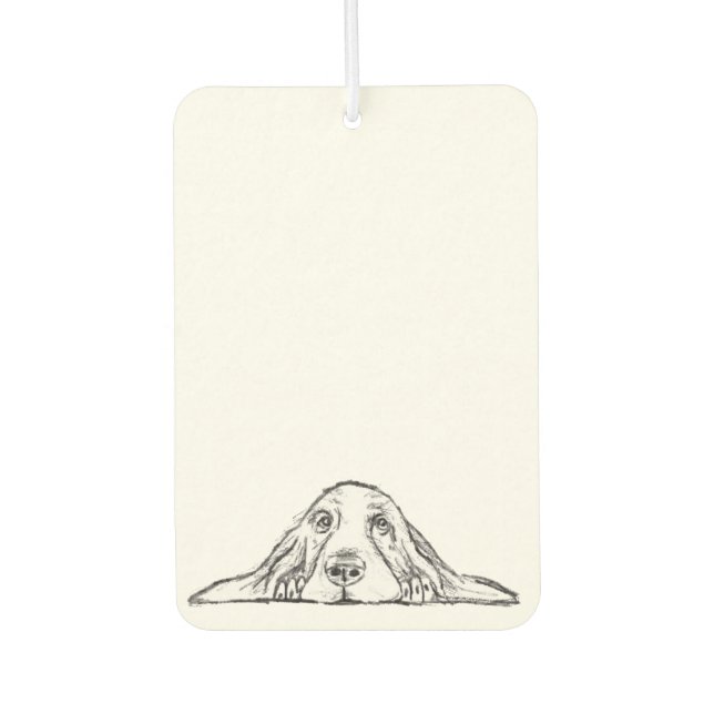 Schwarz-weiße Hundeaugen Autolufterfrischer (Vorderseite)