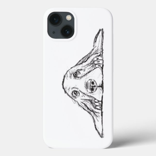 Schwarz-weiße Hundeaugen Case-Mate iPhone Hülle (Rückseite)