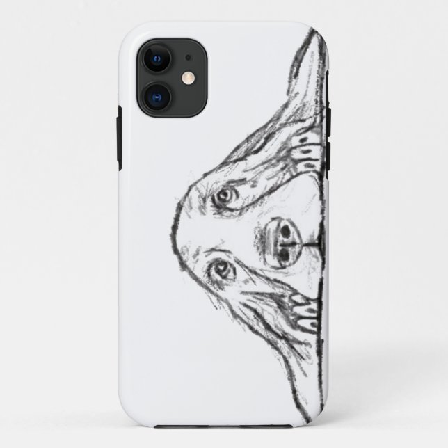 Schwarz-weiße Hundeaugen Case-Mate iPhone Hülle (Rückseite)