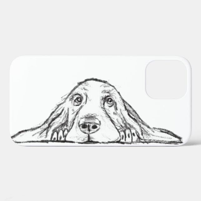 Schwarz-weiße Hundeaugen Case-Mate iPhone Hülle (Rückseite (Horizontal))