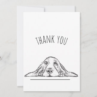 Schwarz-weiße Hundeaugen Dankeskarte