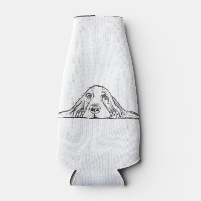 Schwarz-weiße Hundeaugen Flaschenkühler (Vorderseite)