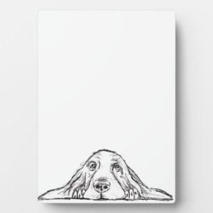 Schwarz-weiße Hundeaugen Fotoplatte