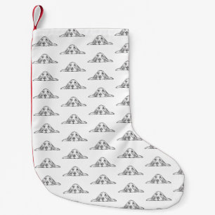 Schwarz-weiße Hundeaugen Kleiner Weihnachtsstrumpf