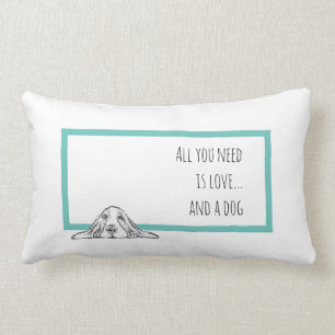 Schwarz-weiße Hundeaugen Lendenkissen