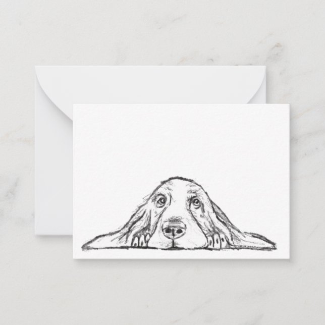 Schwarz-weiße Hundeaugen Mitteilungskarte (Vorderseite)
