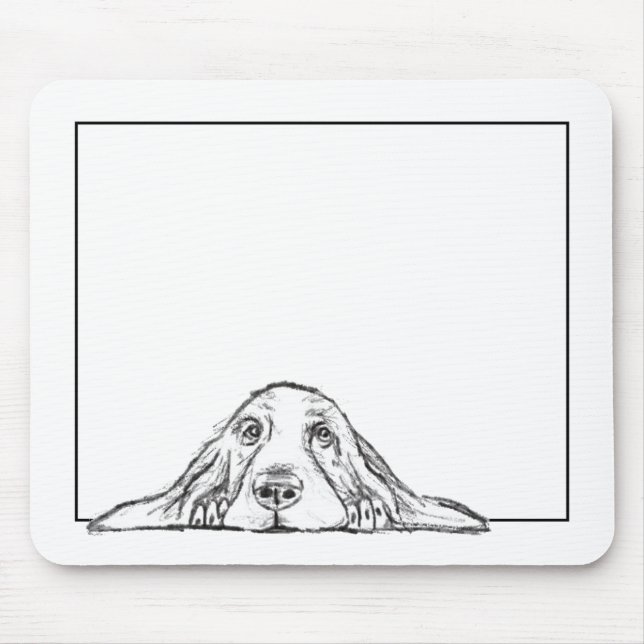 Schwarz-weiße Hundeaugen Mousepad (Vorne)
