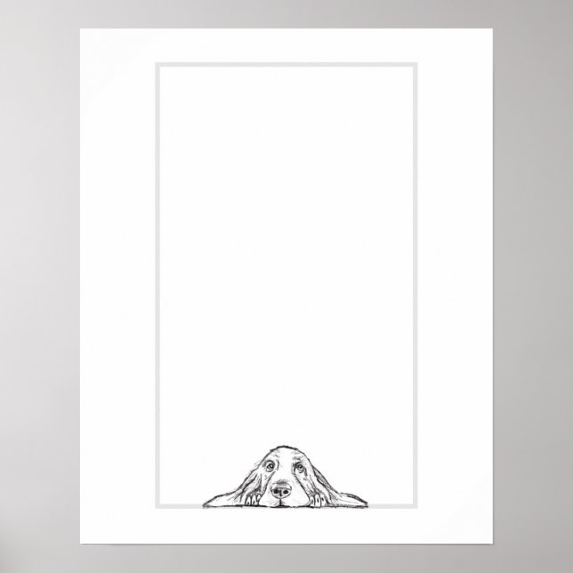 Schwarz-weiße Hundeaugen Poster (Vorne)