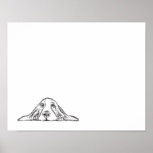 Schwarz-weiße Hundeaugen Poster