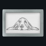 Schwarz-weiße Hundeaugen Rechteckige Gürtelschnalle<br><div class="desc">Wie konntest du diese Welpen-Hundeaugen und Droopy-Ohren nicht Lieben? Ideal für den Hund- oder Baseballliebhaber in Ihrem Leben.</div>