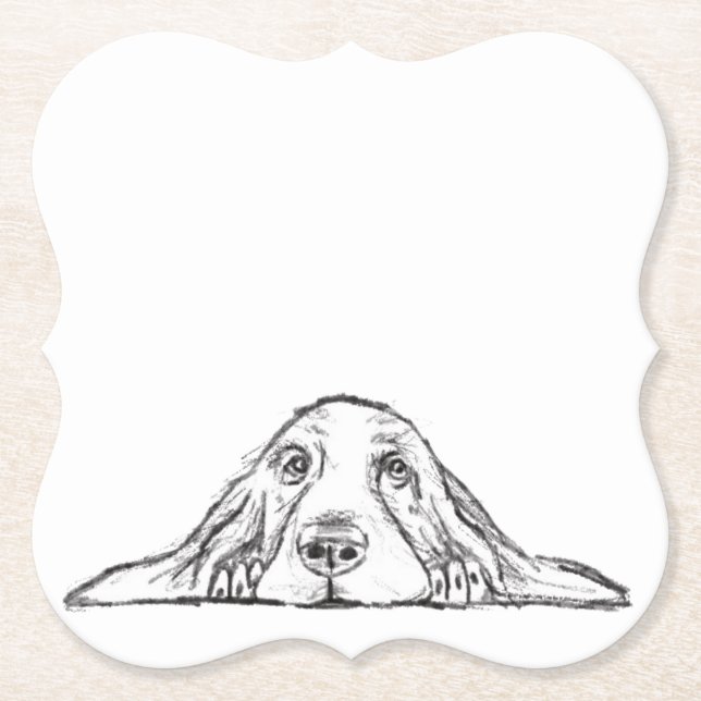 Schwarz-weiße Hundeaugen Untersetzer (Vorderseite)