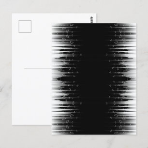 Schwarz-Weiße hypnotische kreisförmige Linienstric Postkarte